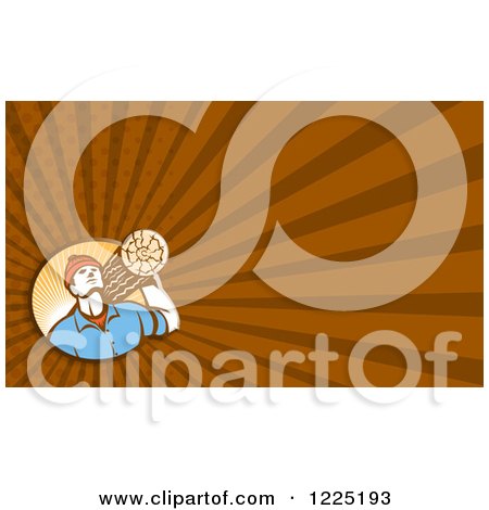 Clipart of a Retro Lumberjack Background or Business Card Design - Royalty Free Illustration by patrimonio