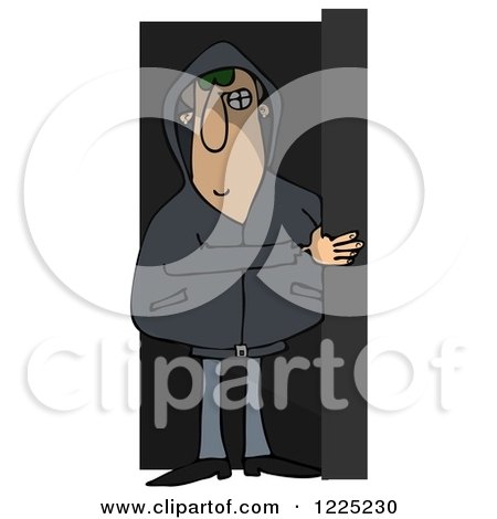 Clipart of a Creepy Man Lurking in the Shadows - Royalty Free Illustration by djart