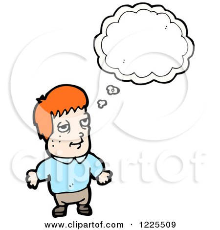 Clipart of a Thinking Red Haired Man - Royalty Free Vector Illustration by lineartestpilot
