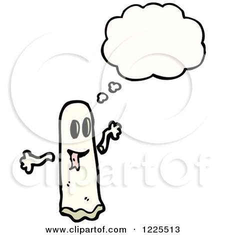 Clipart of a Thinking Ghost - Royalty Free Vector Illustration by lineartestpilot