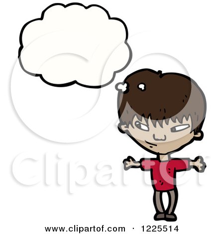 Clipart of a Thinking Hispanic Boy - Royalty Free Vector Illustration by lineartestpilot