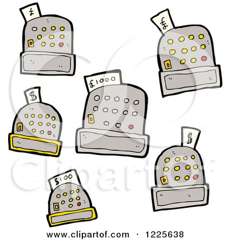 Clipart of Cash Registers - Royalty Free Vector Illustration by lineartestpilot