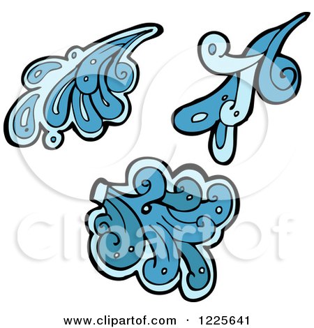 Clipart of Blue Water Splashes - Royalty Free Vector Illustration by lineartestpilot