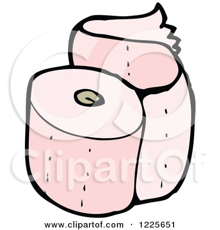 Clipart of a Roll of Pink Toilet Paper - Royalty Free Vector Illustration by lineartestpilot