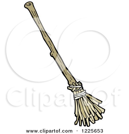 Clipart of a Straw Broom - Royalty Free Vector Illustration by lineartestpilot