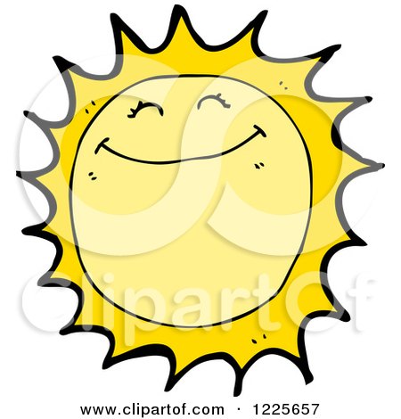 Clipart of a Smiling Sun - Royalty Free Vector Illustration by lineartestpilot