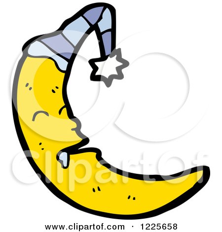 Clipart of a Drooling Crescent Moon - Royalty Free Vector Illustration by lineartestpilot