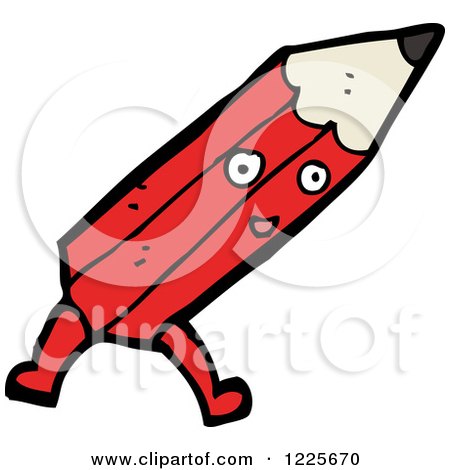 Clipart of a Red Pencil - Royalty Free Vector Illustration by lineartestpilot