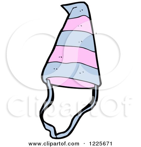 Clipart of a Blue and Pink Party Hat - Royalty Free Vector Illustration by lineartestpilot