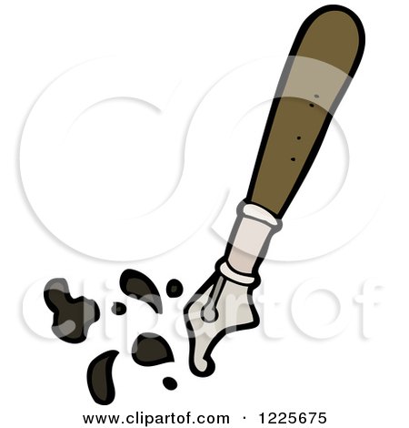 Clipart of a Fountain Pen and Ink - Royalty Free Vector Illustration by lineartestpilot