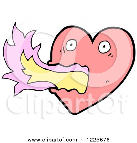 Clipart of a Flaming Heart - Royalty Free Vector Illustration by lineartestpilot