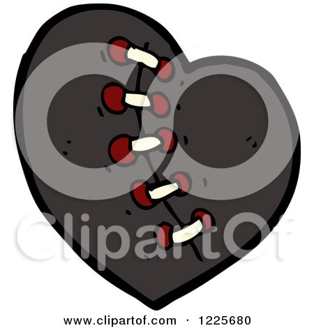 Clipart of a Stitched Heart - Royalty Free Vector Illustration by lineartestpilot