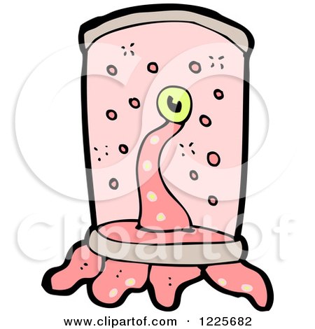 Clipart of an Eye in a Tentacled Jar - Royalty Free Vector Illustration by lineartestpilot