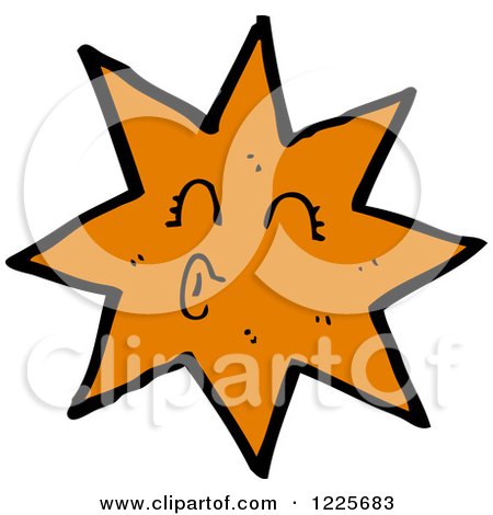 Clipart of a Puckered Orange Star - Royalty Free Vector Illustration by lineartestpilot
