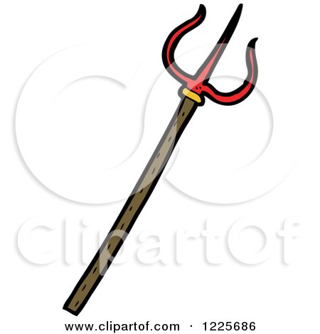 Clipart of a Devils Trident - Royalty Free Vector Illustration by lineartestpilot