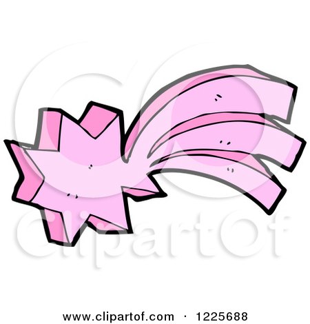 Clipart of a Pink Shooting Star - Royalty Free Vector Illustration by lineartestpilot
