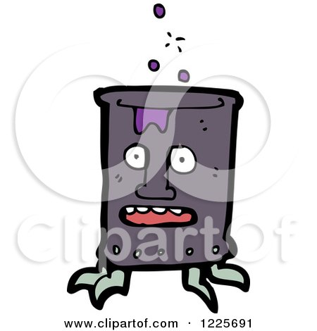 Clipart of a Monster Pot - Royalty Free Vector Illustration by lineartestpilot