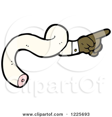 Clipart of a Black Pointing Severed Hand - Royalty Free Vector Illustration by lineartestpilot