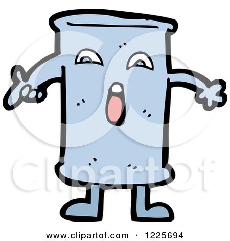 Clipart of a Shouting Blue Can - Royalty Free Vector Illustration by lineartestpilot