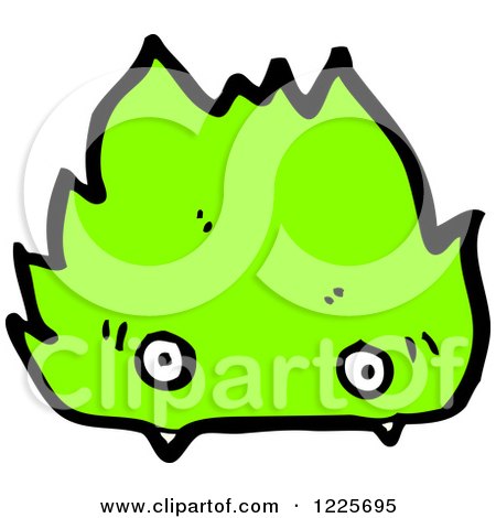 Clipart of a Green Flame Character - Royalty Free Vector Illustration by lineartestpilot