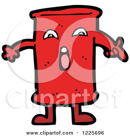 Clipart of a Shouting Red Can - Royalty Free Vector Illustration by lineartestpilot
