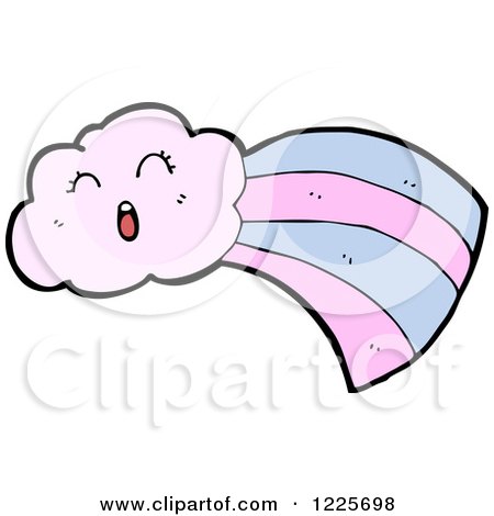 Clipart of a Yawning Shooting Cloud - Royalty Free Vector Illustration by lineartestpilot