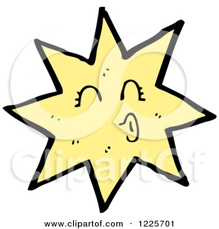 Clipart of a Puckered Yellow Star - Royalty Free Vector Illustration by lineartestpilot
