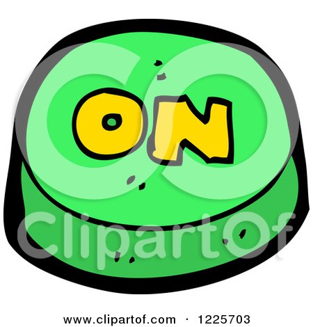 Clipart of a Green on Button - Royalty Free Vector Illustration by lineartestpilot