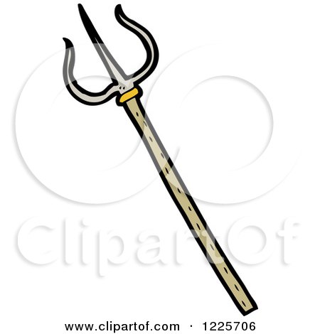 Clipart of a Devil Trident - Royalty Free Vector Illustration by lineartestpilot