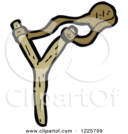 Clipart of a Slingshot - Royalty Free Vector Illustration by lineartestpilot