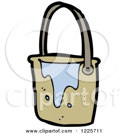 Clipart of a Dripping Bucket - Royalty Free Vector Illustration by lineartestpilot