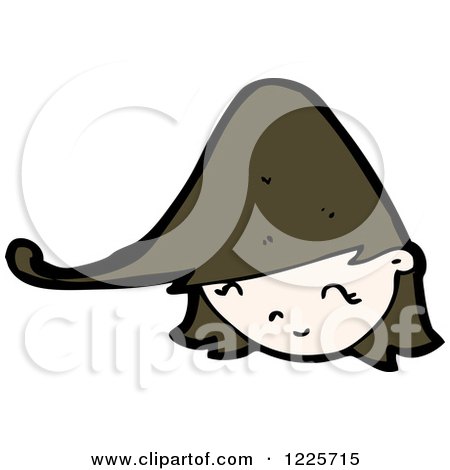 Clipart of a Happy Brunette Girl - Royalty Free Vector Illustration by lineartestpilot