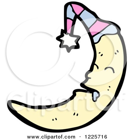 Clipart of a Drooling Crescent Moon - Royalty Free Vector Illustration by lineartestpilot