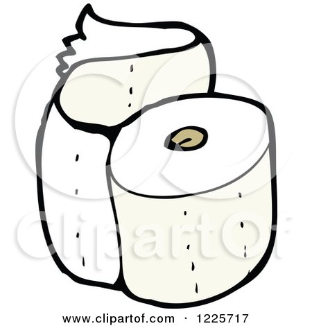 Clipart of a Roll of Toilet Paper - Royalty Free Vector Illustration by lineartestpilot