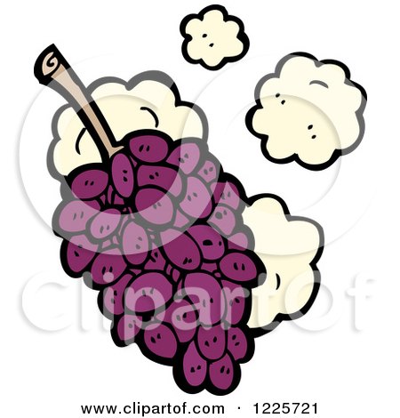Clipart of Dusty Purple Grapes - Royalty Free Vector Illustration by lineartestpilot