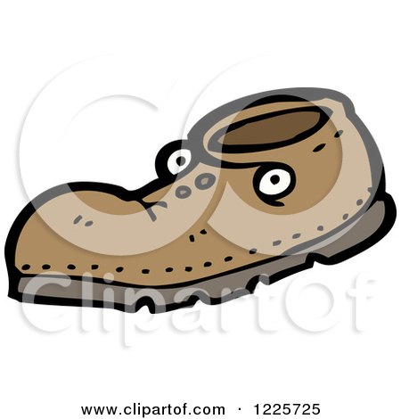 Clipart of a Shoe with Eyes - Royalty Free Vector Illustration by lineartestpilot