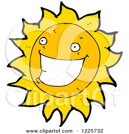 Clipart of a Grinning Sun - Royalty Free Vector Illustration by lineartestpilot