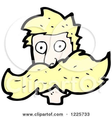 Clipart of a Blond Man with a Big Mustache - Royalty Free Vector Illustration by lineartestpilot