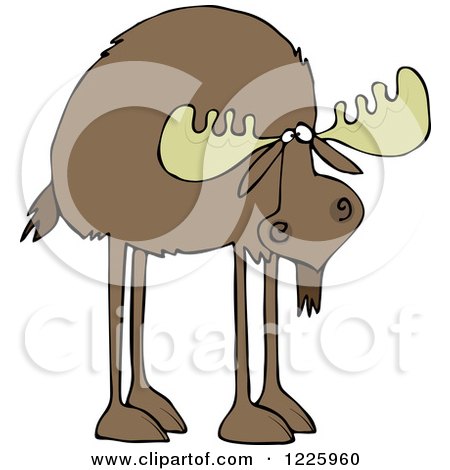 Clipart of a Moose with Long Legs - Royalty Free Vector Illustration by djart