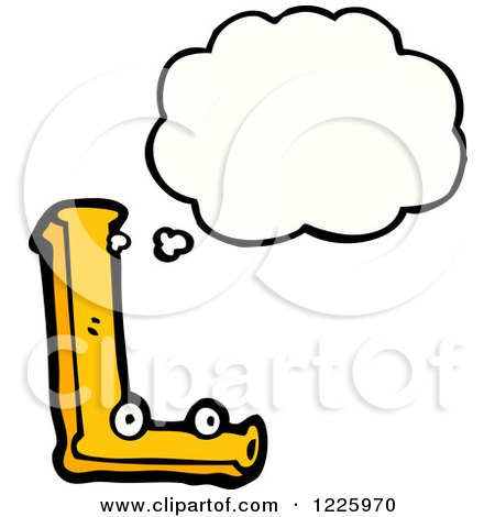 Clipart of a Thinking Letter L Monster - Royalty Free Vector Illustration by lineartestpilot
