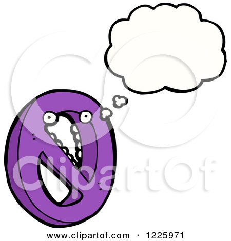 Clipart of a Thinking Number Zero - Royalty Free Vector Illustration by lineartestpilot
