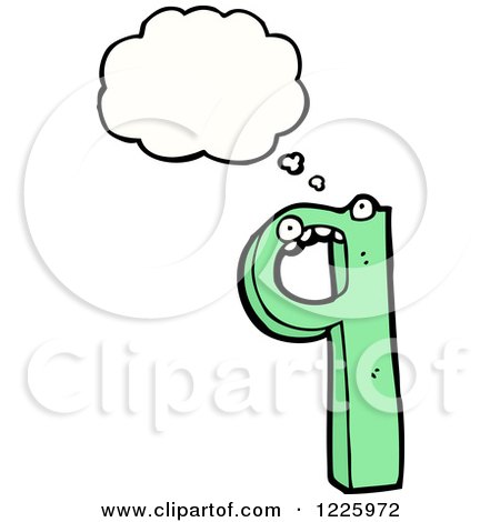 Clipart of a Thinking Number Nine - Royalty Free Vector Illustration by lineartestpilot