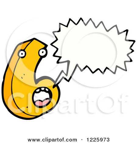 Clipart of a Talking Number Six - Royalty Free Vector Illustration by lineartestpilot