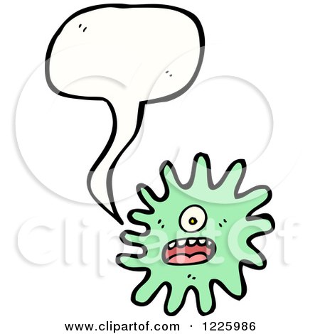 Clipart of a Talking Green Germ - Royalty Free Vector Illustration by lineartestpilot