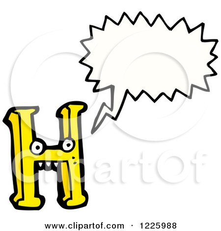 Clipart of a Talking Letter H Monster - Royalty Free Vector Illustration by lineartestpilot