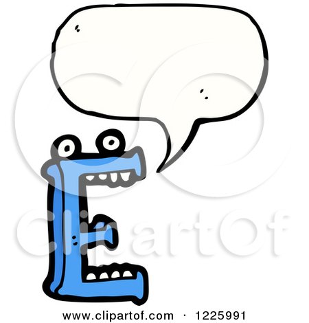 Clipart of a Talking Letter E Monster - Royalty Free Vector Illustration by lineartestpilot