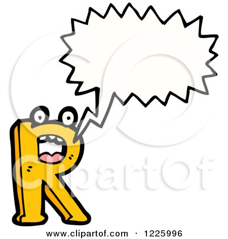 Clipart of a Talking Letter R Monster - Royalty Free Vector Illustration by lineartestpilot