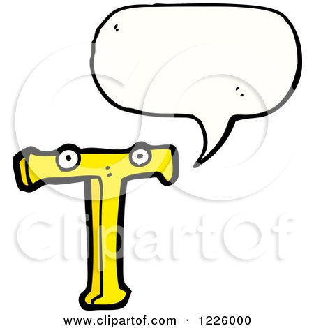 Clipart of a Talking Letter T Monster - Royalty Free Vector Illustration by lineartestpilot