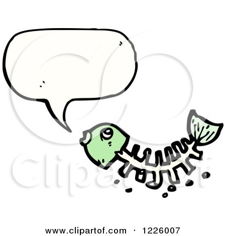 Clipart of a Talking Fish Bone Skeleton - Royalty Free Vector Illustration by lineartestpilot