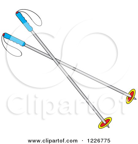 Clipart of Ski Poles - Royalty Free Vector Illustration by Alex Bannykh